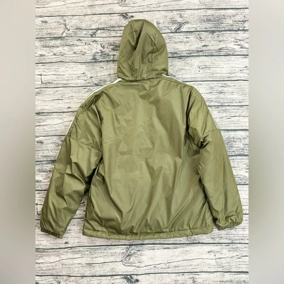 Adidas Men's Essentials Insulated Hooded Jacket, Size Large, Olive Green